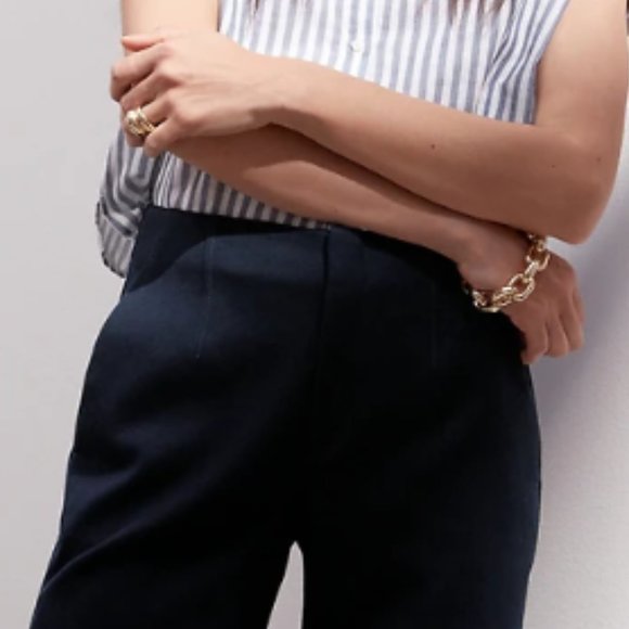 NWT Banana Repiblic Slim Wide Leg Honeycomb Crop Pant 10 LONG F779 - Picture 3 of 6